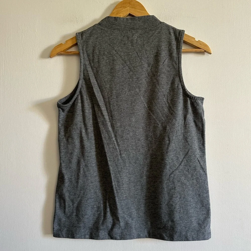 Madewell Gray Classic Basic Mock Neck Sleeveless Top size Small EUC - Picture 2 of 6